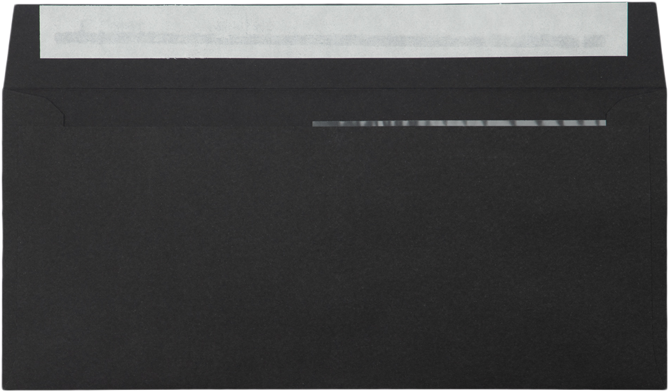 Smooth Midnight Black 32lb #10 Invoice Double Window (4 1/8 x 9 1/8) Envelopes with Peel & Seal
