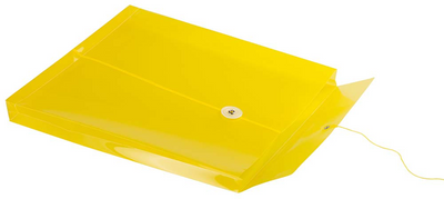 Yellow Letter Open End Plastic Envelopes (9 3/4 x 13) with Button & String