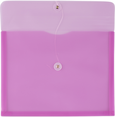 Lavender Purple Letter Booklet Plastic Envelopes (9 3/4 x 13) with Button & String