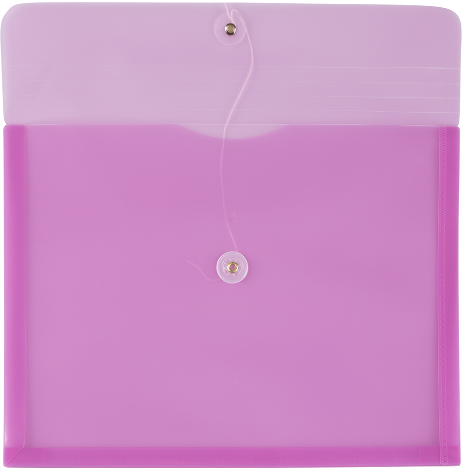 Lavender Purple Letter Booklet Plastic Envelopes (9 3/4 x 13) with Button & String