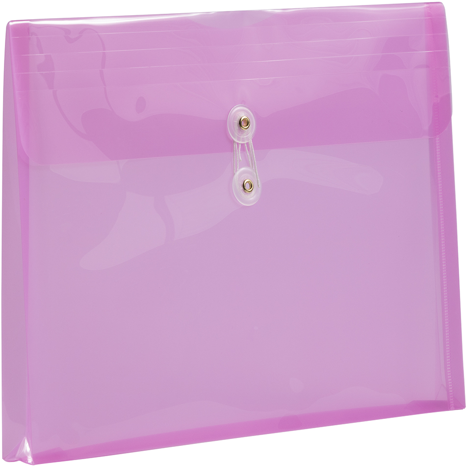Lavender Purple Letter Booklet Plastic Envelopes (9 3/4 x 13) with Button & String