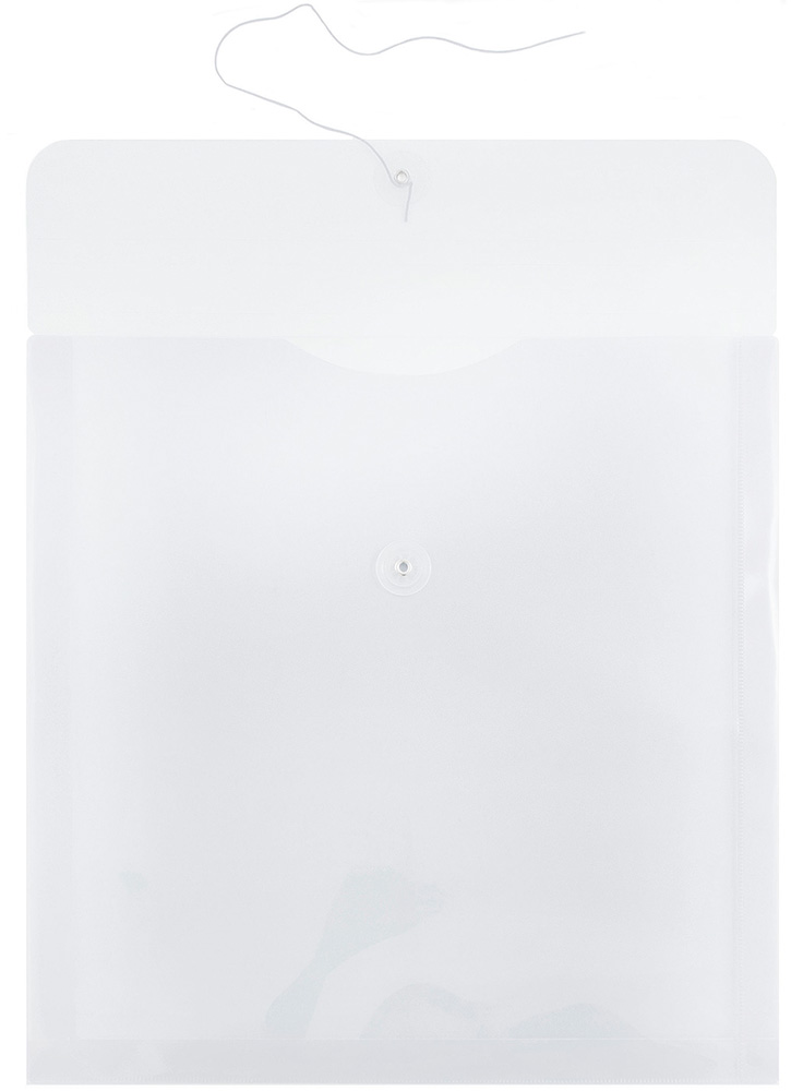 Clear 13 x 13 Square Plastic Envelopes with Button & String