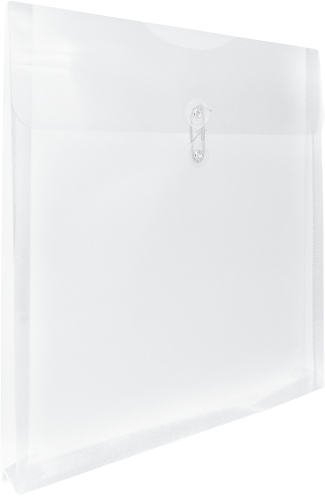 Clear 13 x 13 Square Plastic Envelopes with Button & String