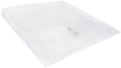 Clear 13 x 13 Square Plastic Envelopes with Button & String