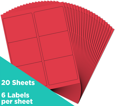 Red 3 1/3 x 4 Shipping Labels