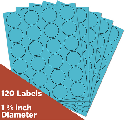 Blue Medium 1 2/3 Inch Round Labels