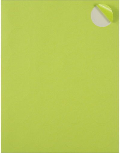 Ultra Lime Green Medium 1 2/3 Inch Round Labels