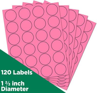 Ultra Pink Medium 1 2/3 Inch Round Labels