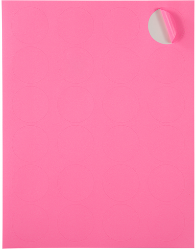 Ultra Pink Medium 1 2/3 Inch Round Labels
