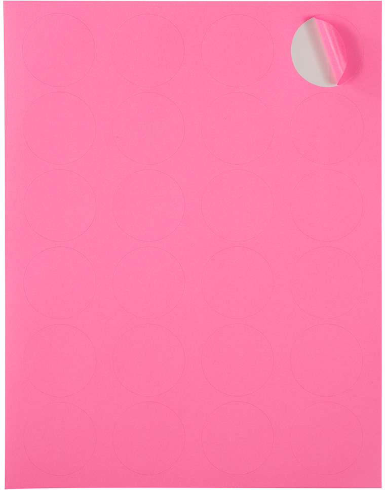 Ultra Pink Medium 1 2/3 Inch Round Labels
