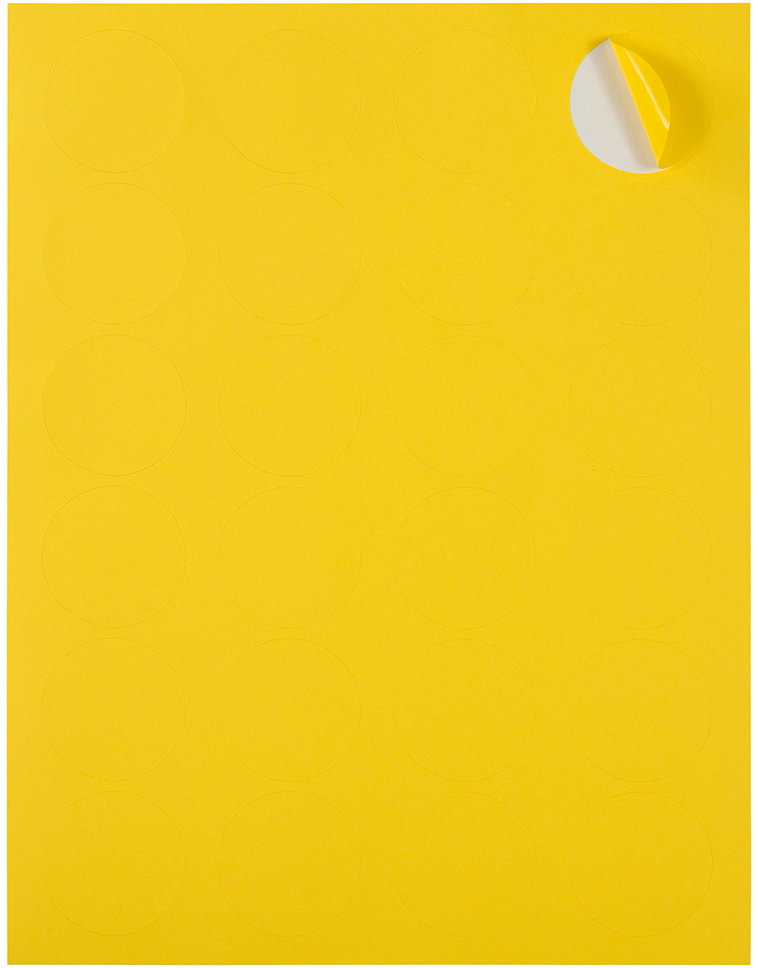 Yellow Medium 1 2/3 Inch Round Labels