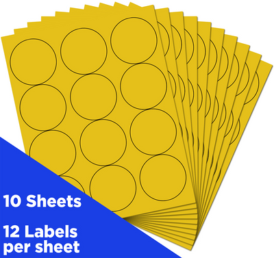 Yellow Large 2 1/2 Inch Round Labels