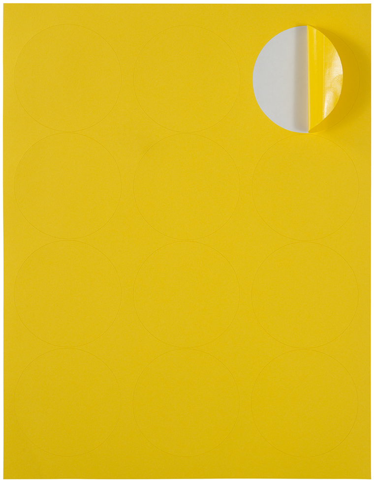 Yellow Large 2 1/2 Inch Round Labels