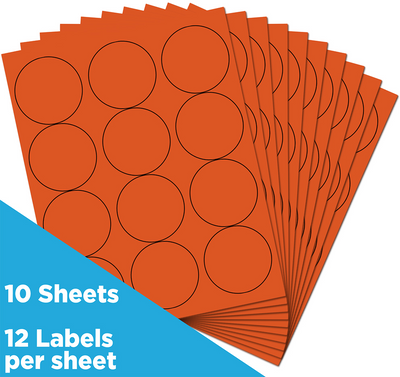 Orange Large 2 1/2 Inch Round Labels