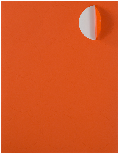 Orange Large 2 1/2 Inch Round Labels