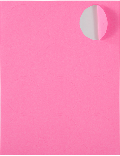 Ultra Pink Large 2 1/2 Inch Round Labels