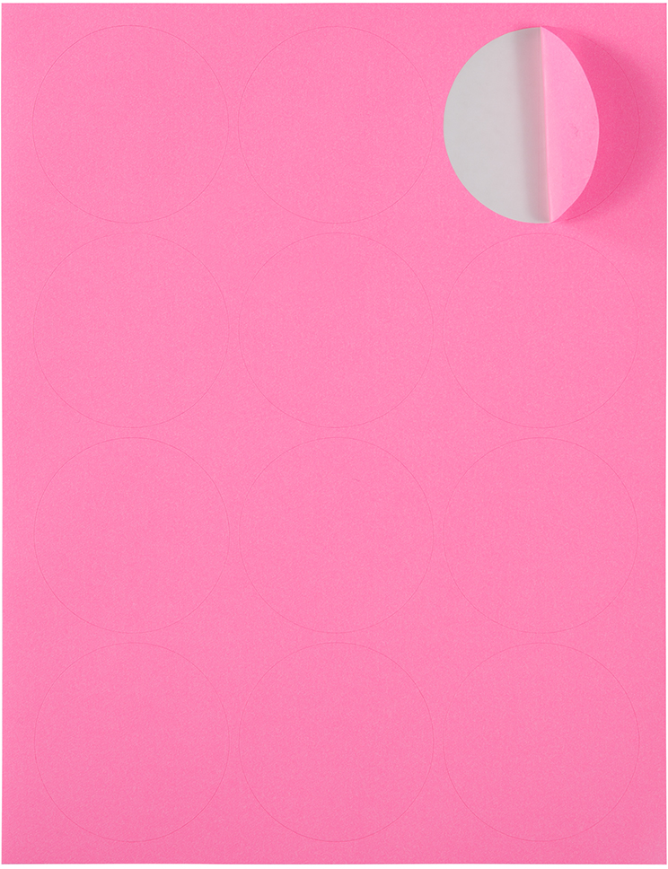 Ultra Pink Large 2 1/2 Inch Round Labels