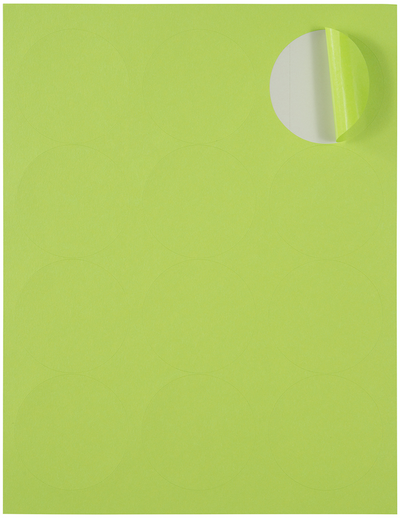 Ultra Lime Green Large 2 1/2 Inch Round Labels