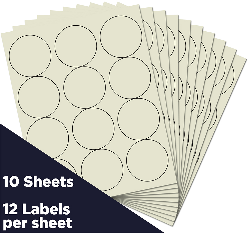 Ivory Large 2 1/2 Inch Round Labels