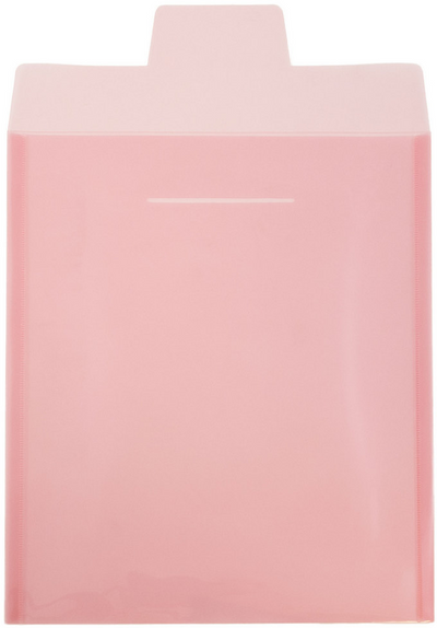 Red Letter Open End Plastic Envelopes (9 3/4 x 11 3/4) with Tuck Flap