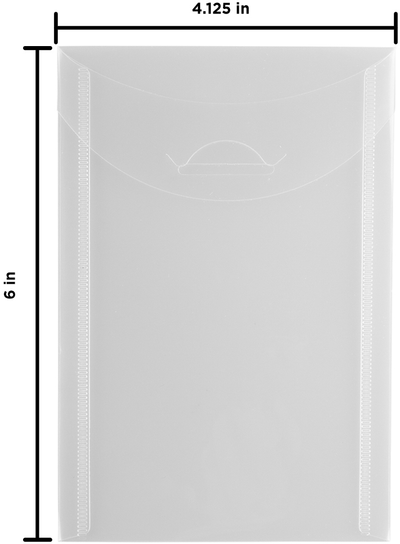 Clear 4 1/8 x 6 Open End Plastic Envelopes with Tuck Flap