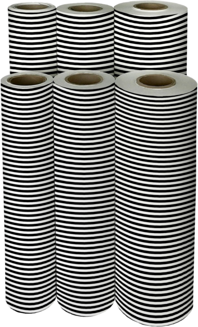 Black White Stripe Bulk Wrapping Paper (1042.5 Sq Ft)