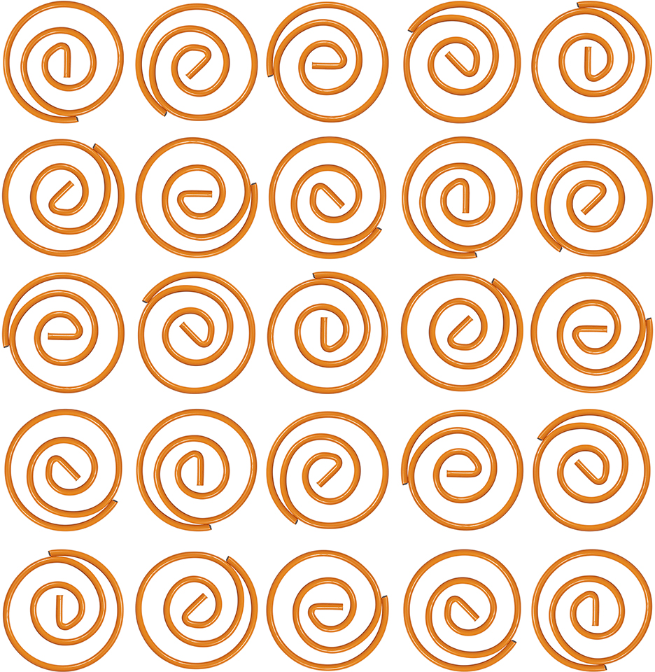Orange Circular "Cloops" Paper Clips - 50 Pack