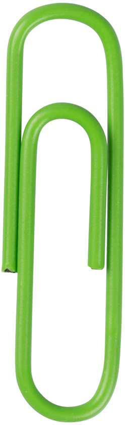 Lime Green Standard Paper Clips - 100 Pack