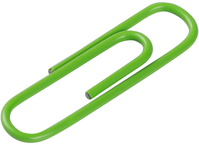 Lime Green Standard Paper Clips - 100 Pack