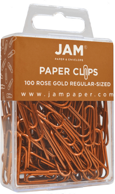 Rose Gold Standard Paper Clips - 100 Pack