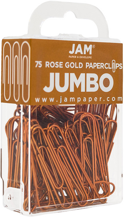 Rose Gold Jumbo Paper Clips - 75 Pack