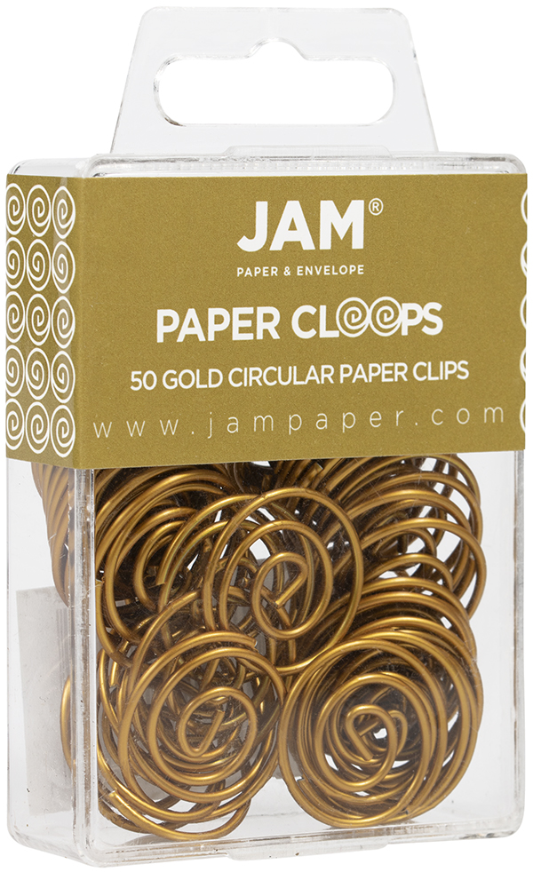 Gold Circular "Cloops" Paper Clips - 50 Pack