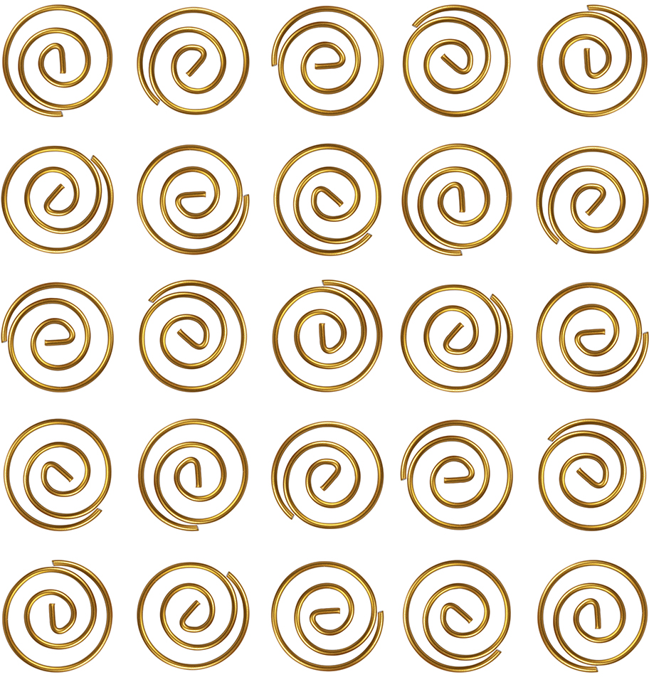 Gold Circular "Cloops" Paper Clips - 50 Pack