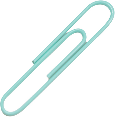 Teal Jumbo Paper Clips - 75 Pack
