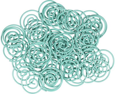 Teal Circular "Cloops" Paper Clips - 50 Pack