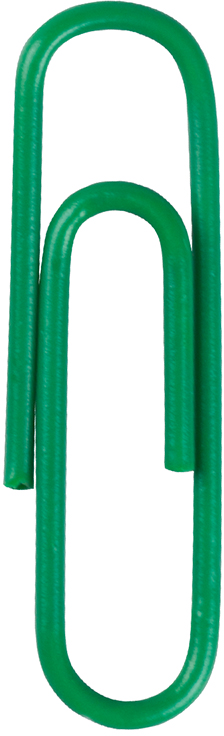 Green Standard Paper Clips - 100 Pack