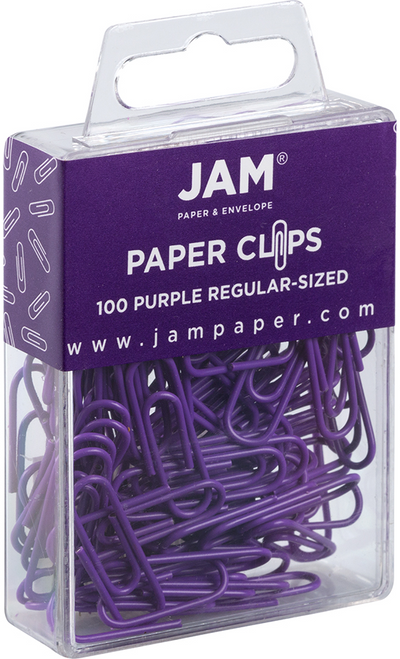 Purple Standard Paper Clips - 100 Pack