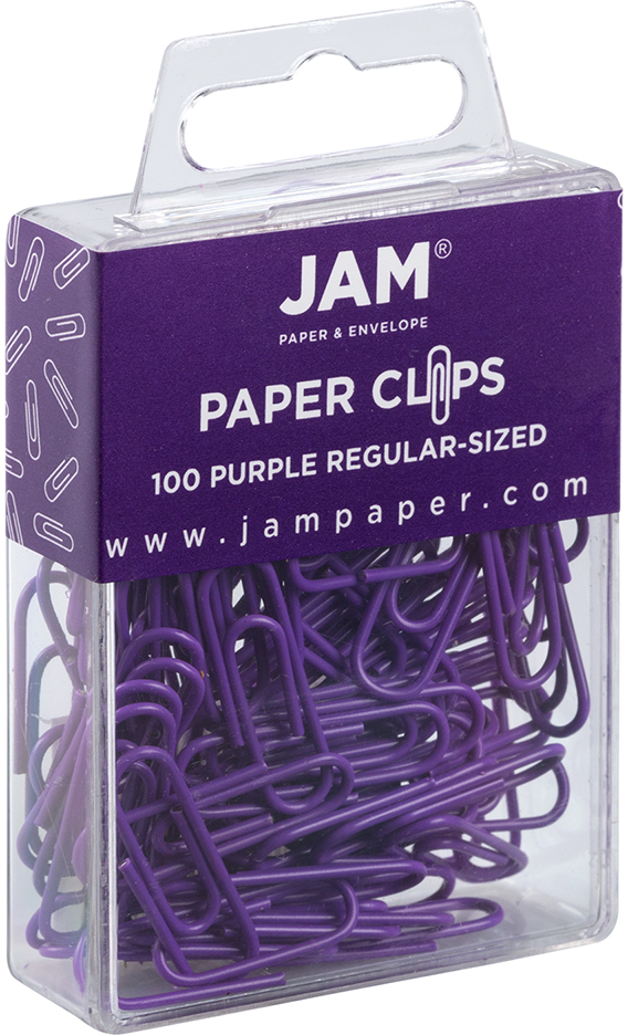 Purple Standard Paper Clips - 100 Pack