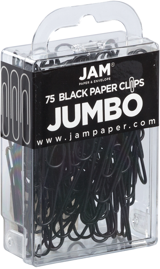 Black Jumbo Paper Clips - 75 Pack