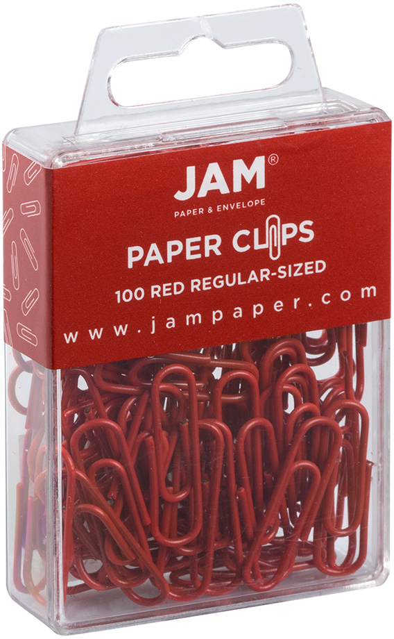Red Standard Paper Clips - 100 Pack