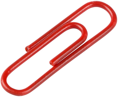 Red Standard Paper Clips - 100 Pack