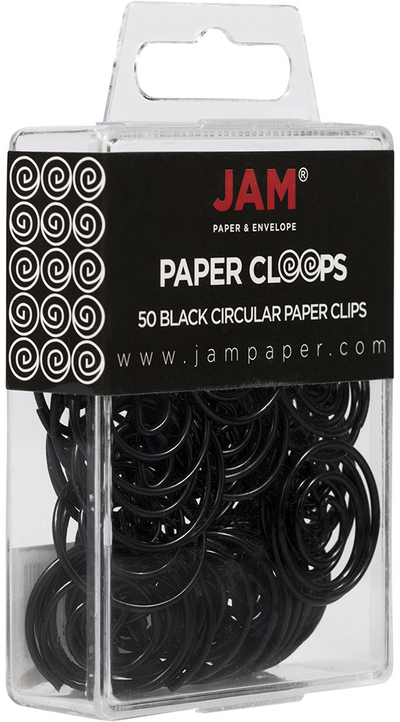 Black Circular "Cloops" Paper Clips - 50 Pack