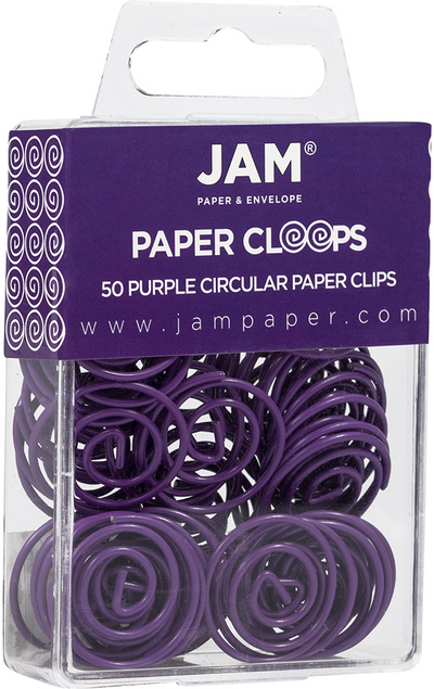 Purple Circular "Cloops" Paper Clips - 50 Pack