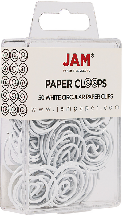 White Circular "Cloops" Paper Clips - 50 Pack