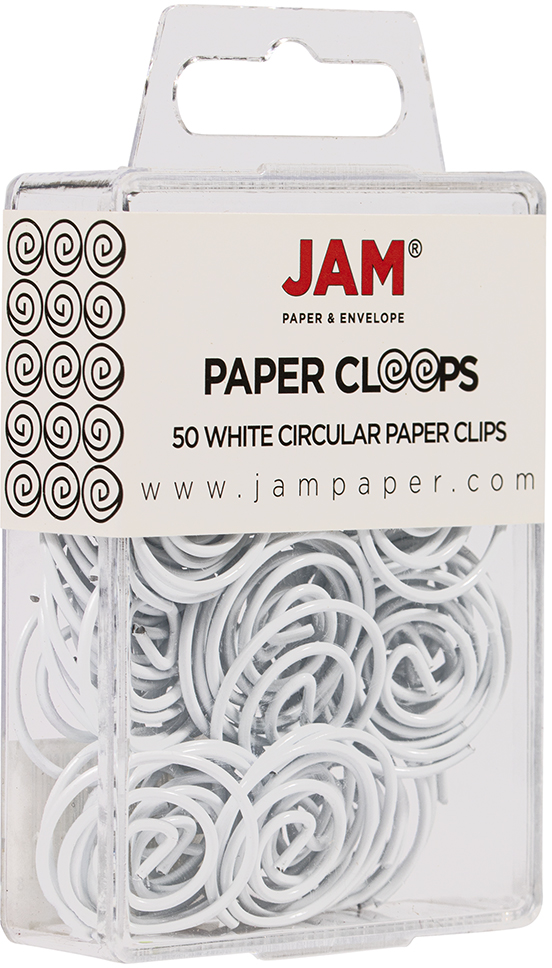 White Circular "Cloops" Paper Clips - 50 Pack