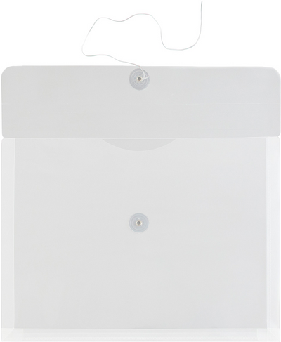 Clear Letter Booklet Plastic Envelopes (9 3/4 x 13) with Button & String
