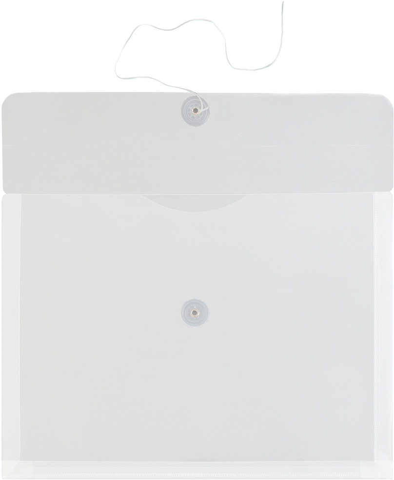 Clear Letter Booklet Plastic Envelopes (9 3/4 x 13) with Button & String
