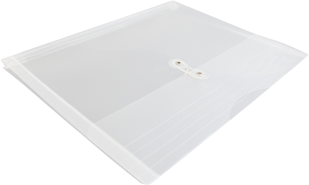 Clear Letter Booklet Plastic Envelopes (9 3/4 x 13) with Button & String