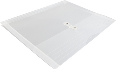 Clear Letter Booklet Plastic Envelopes (9 3/4 x 13) with Button & String