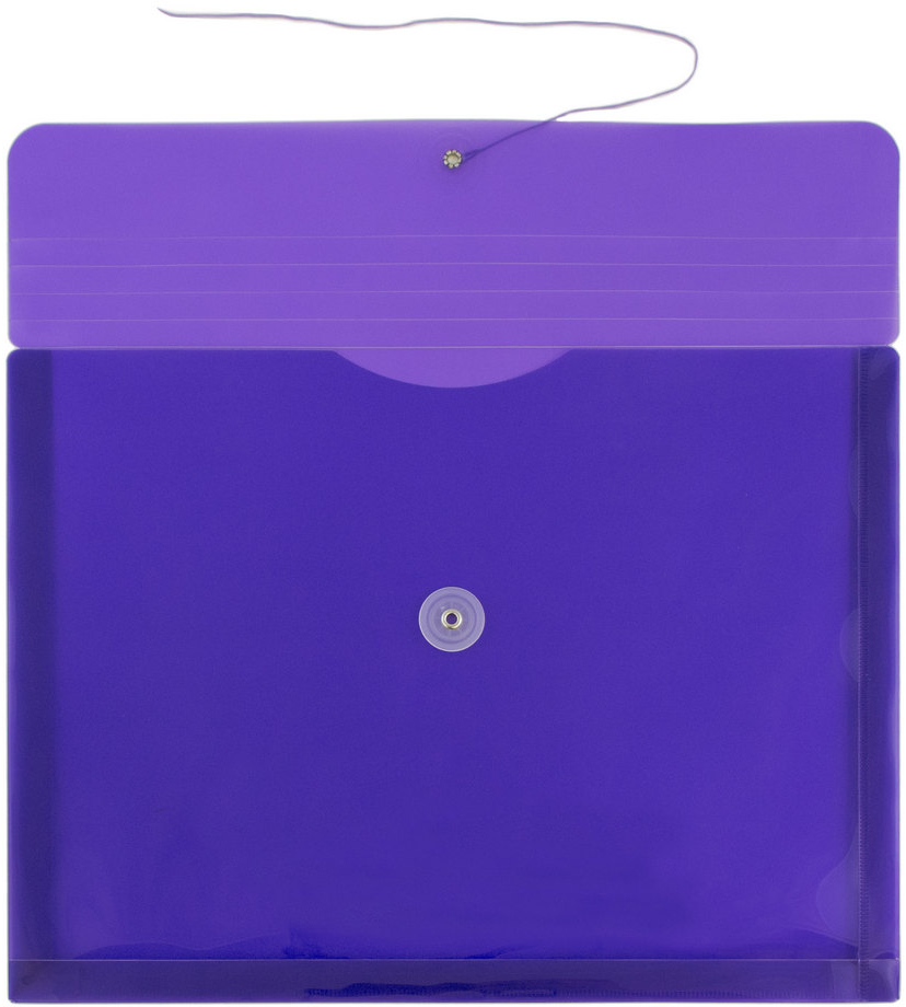 Purple Letter Booklet Plastic Envelopes (9 3/4 x 13) with Button & String